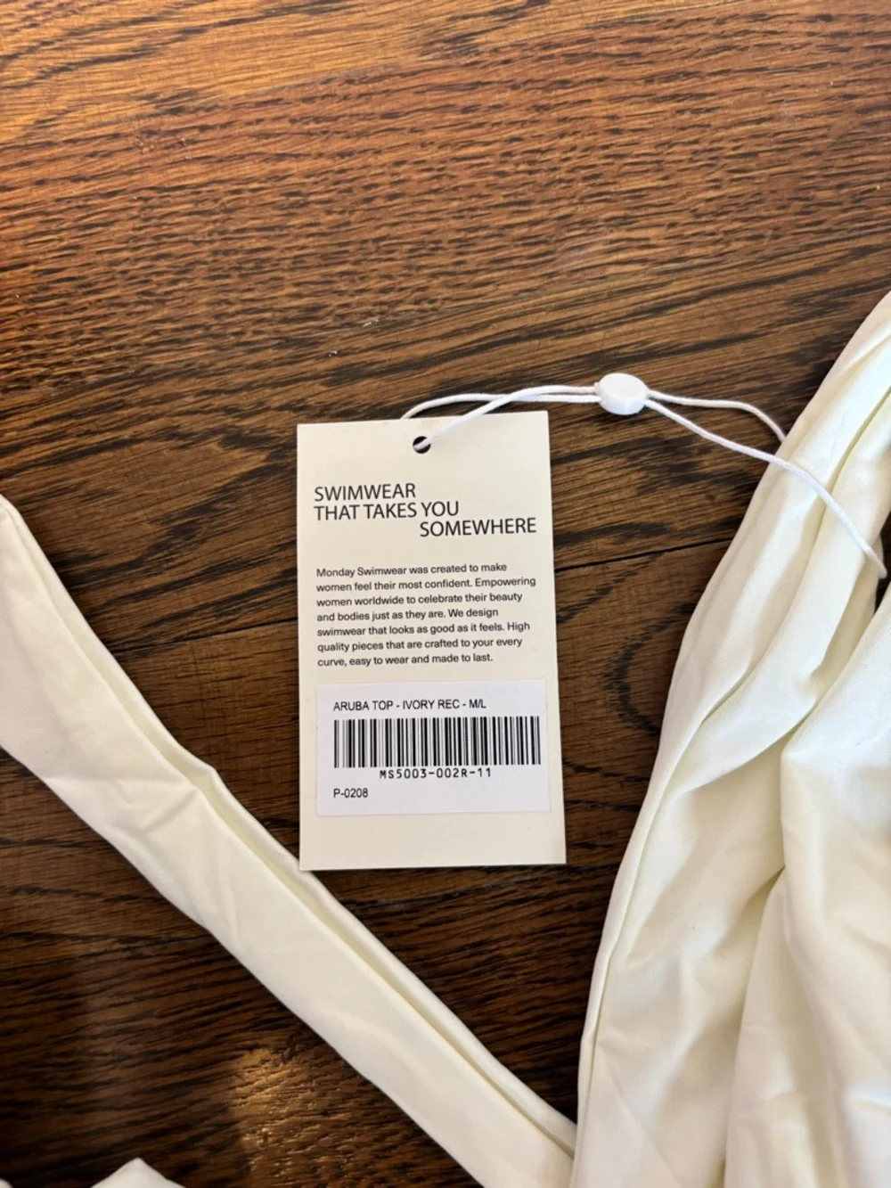 Monday Swimwear Aruba Top & Sorrento Bottom Ivory Recycled Bikini Set NWT Size M